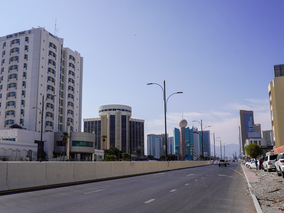 2020: Fujairah Trade Centre as seen from Hamdan Bin Abdullah Road.